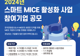 '2024 스마트 MICE 활성화 사업' 참여기업 모집...최대 1.5억 지원